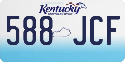 KY license plate 588JCF