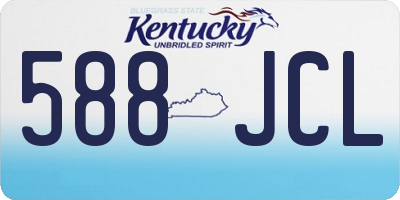 KY license plate 588JCL