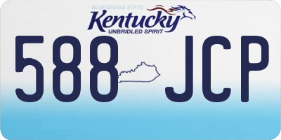 KY license plate 588JCP