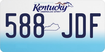KY license plate 588JDF