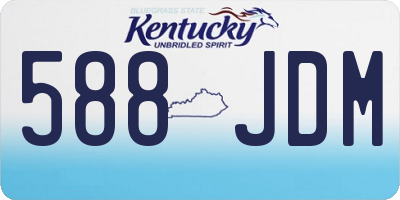 KY license plate 588JDM