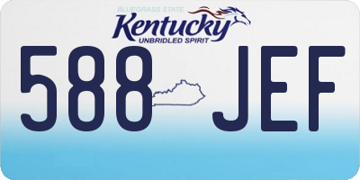 KY license plate 588JEF