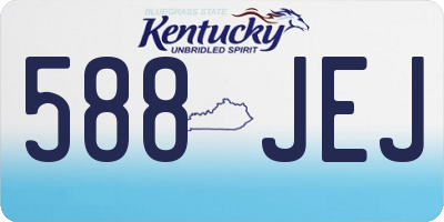 KY license plate 588JEJ