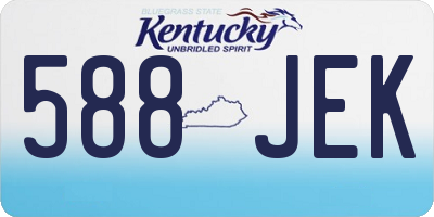 KY license plate 588JEK