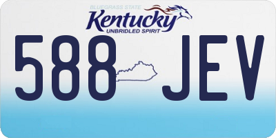 KY license plate 588JEV