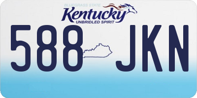 KY license plate 588JKN