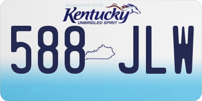 KY license plate 588JLW