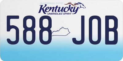 KY license plate 588JOB