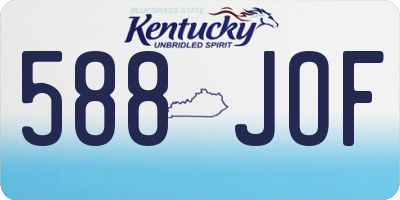 KY license plate 588JOF