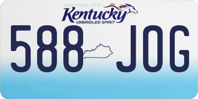 KY license plate 588JOG