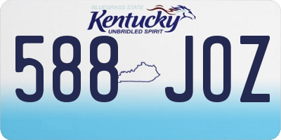 KY license plate 588JOZ