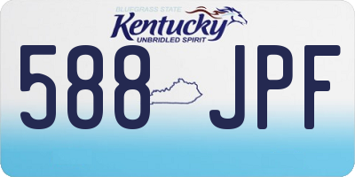 KY license plate 588JPF