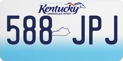 KY license plate 588JPJ