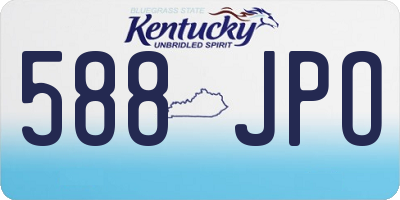 KY license plate 588JPO