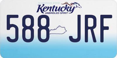 KY license plate 588JRF