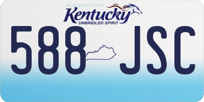KY license plate 588JSC