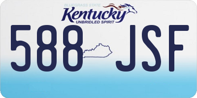 KY license plate 588JSF