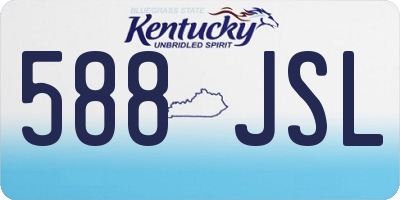 KY license plate 588JSL