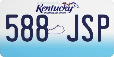 KY license plate 588JSP
