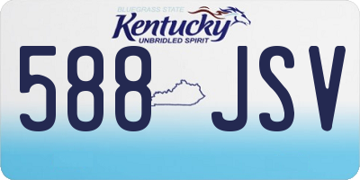 KY license plate 588JSV
