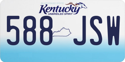 KY license plate 588JSW
