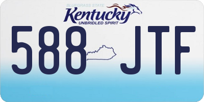 KY license plate 588JTF