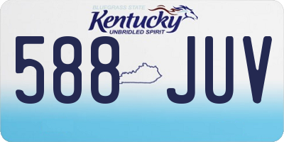KY license plate 588JUV