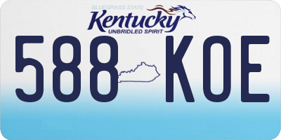 KY license plate 588KOE