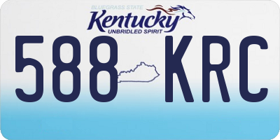 KY license plate 588KRC