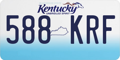 KY license plate 588KRF
