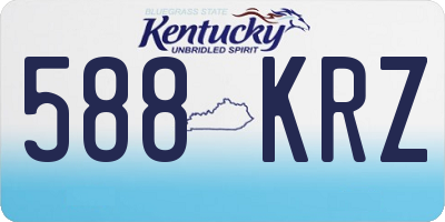 KY license plate 588KRZ