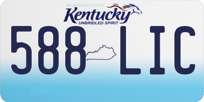 KY license plate 588LIC