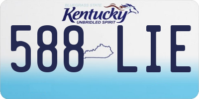 KY license plate 588LIE