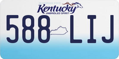 KY license plate 588LIJ