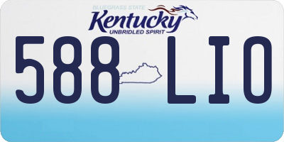 KY license plate 588LIO