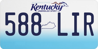 KY license plate 588LIR
