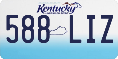 KY license plate 588LIZ