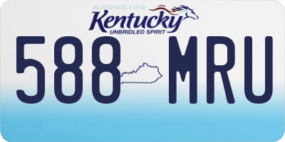 KY license plate 588MRU