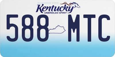 KY license plate 588MTC