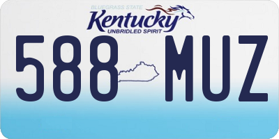KY license plate 588MUZ