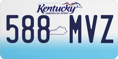 KY license plate 588MVZ