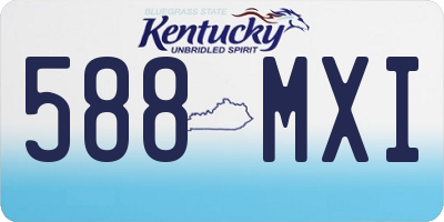 KY license plate 588MXI