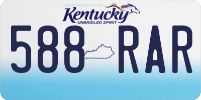 KY license plate 588RAR