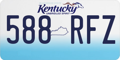 KY license plate 588RFZ