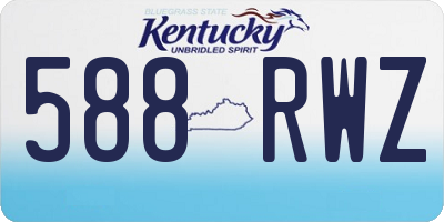 KY license plate 588RWZ