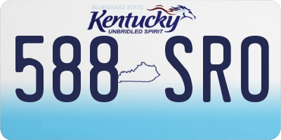 KY license plate 588SRO