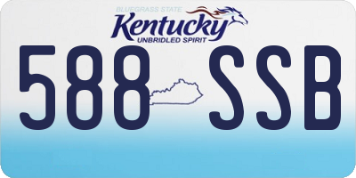 KY license plate 588SSB