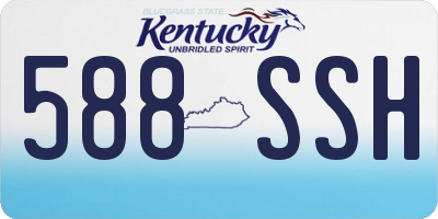 KY license plate 588SSH