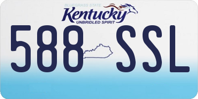 KY license plate 588SSL
