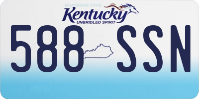 KY license plate 588SSN